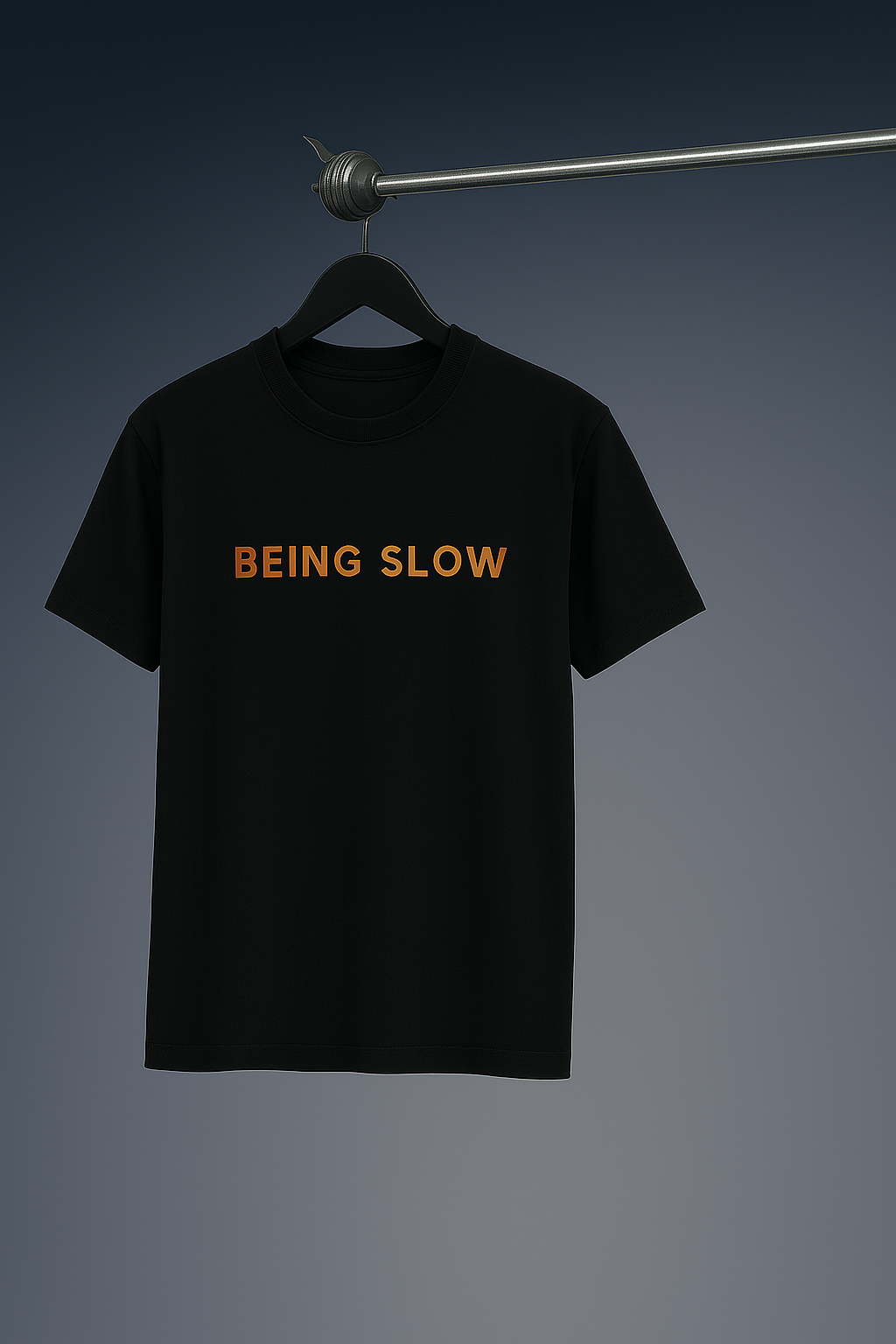 Being Slow Black Regular Fit T-shirt