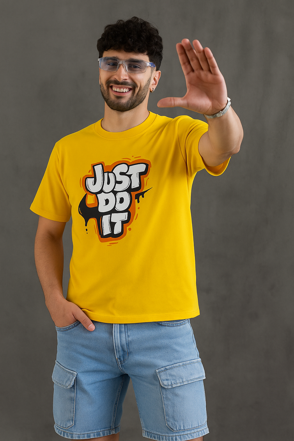 Just Do it Yellow Regular fit T-shirt