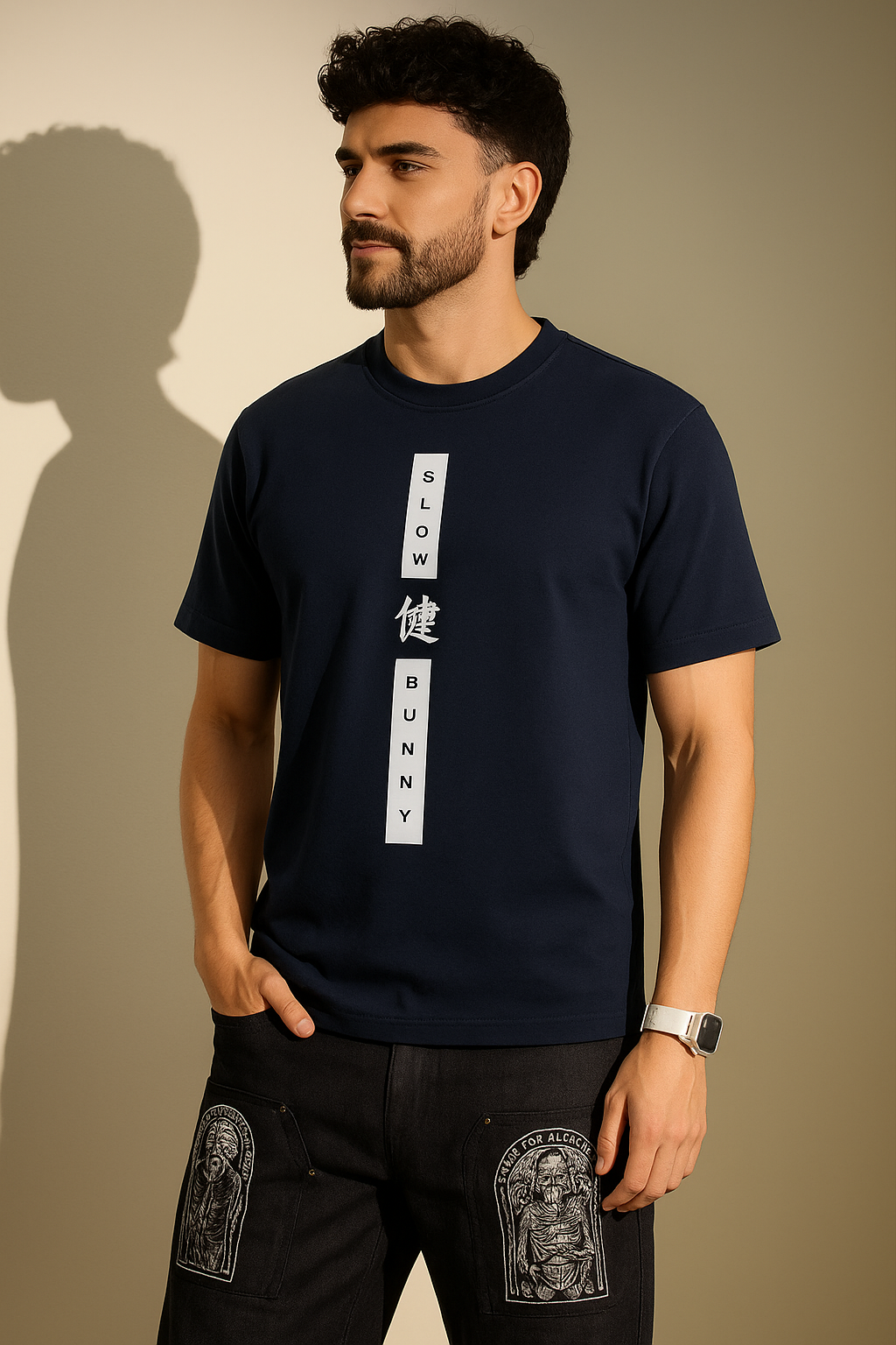 Bunny’s Code Navy Blue Regular fit T-shirt