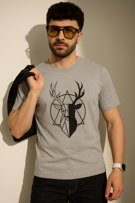 Swamp deer grey Regular fit T-shirt