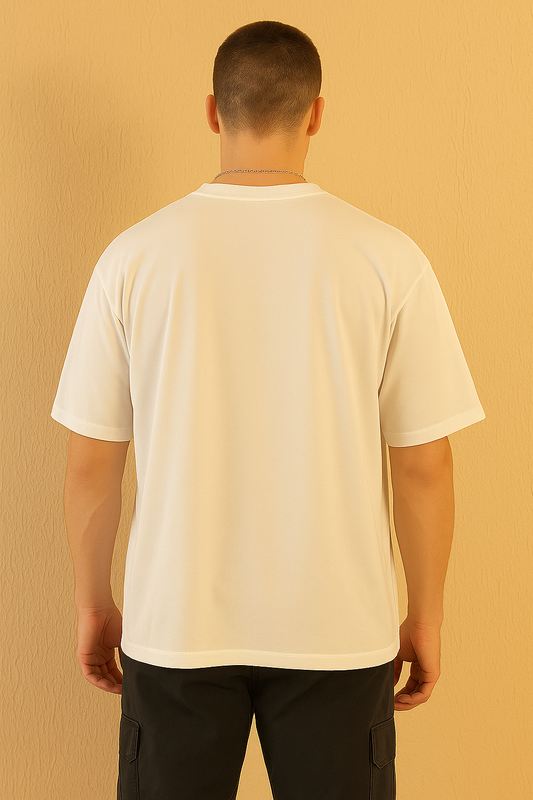 Illusion Lines White oversized T-shirt