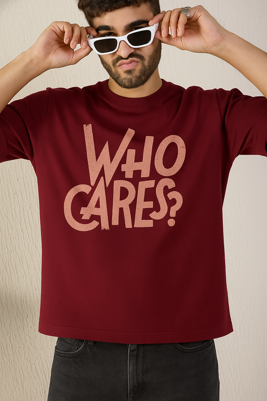 Who cares Cherry Red Regular fit T-shirt